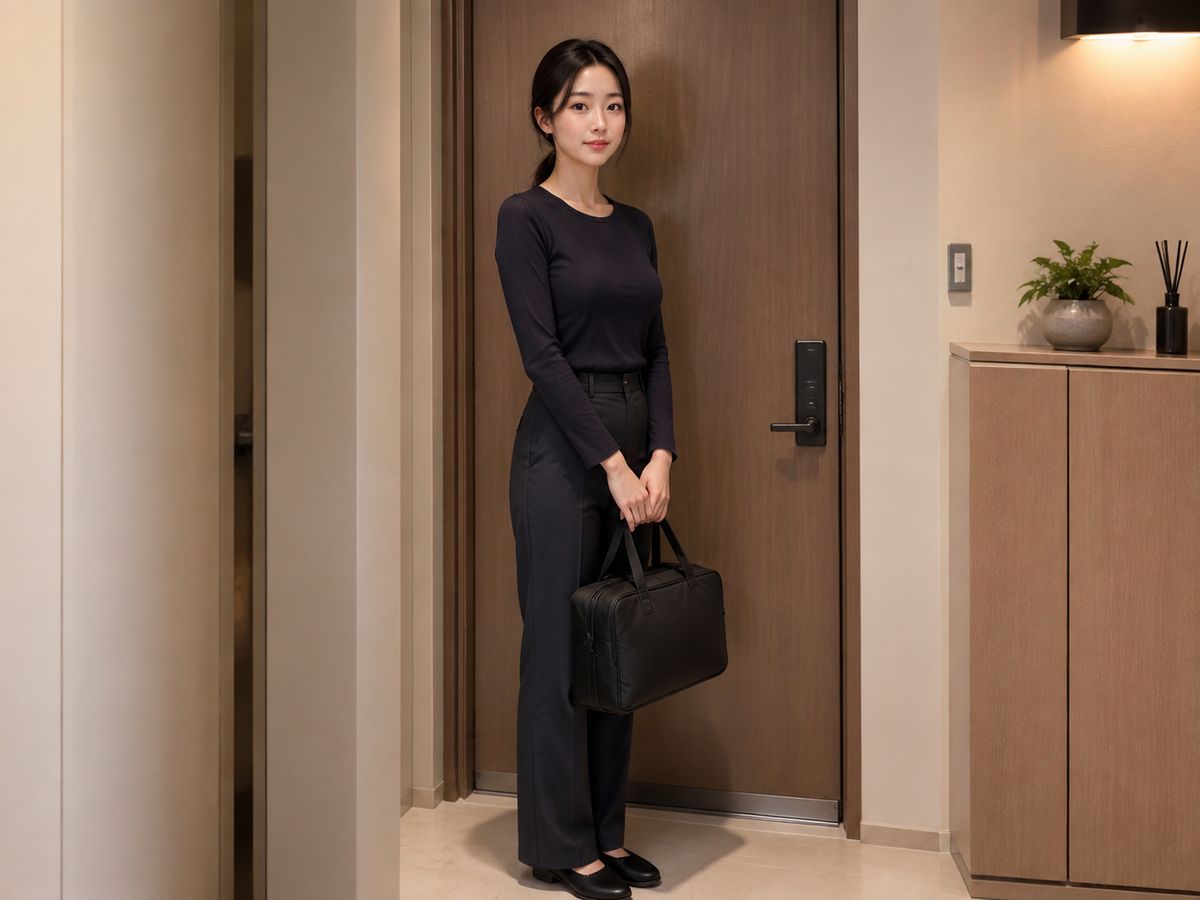 수원 인계동 방문 홈케어 일정을 준비하는 젊은 성인 한국 여성 관리사